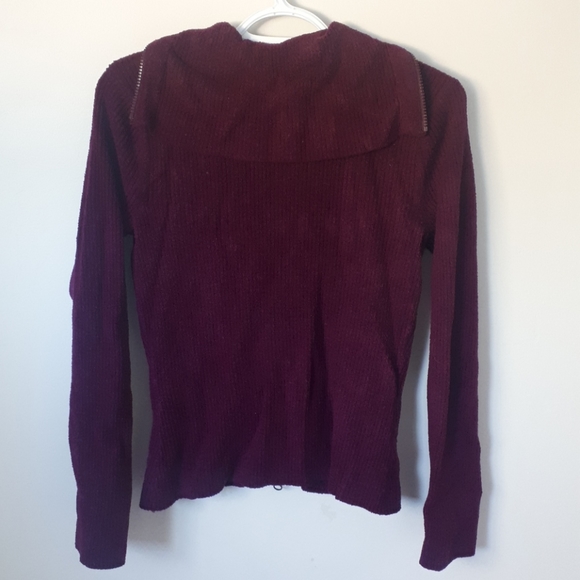 Paraphrase - Wine Zip Up Sweater Size Medium - Picture 5 of 8
